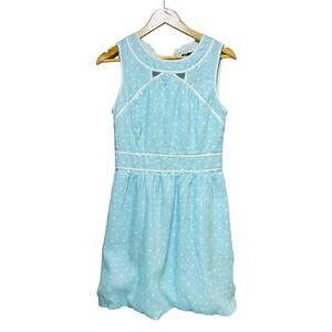 Kaari Blue Women's Topaz Blue Polka Dot‎ Dress Size 8